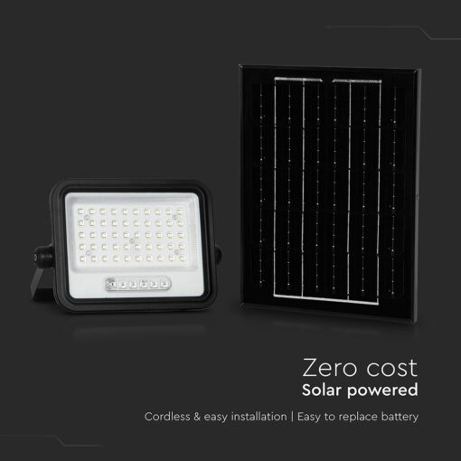100W LED Ηλιακός Προβολέας CCT 2000K-8000K Μαύρος IP65 V-TAC – 24083