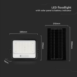 200W LED Ηλιακός Προβολέας CCT 2000K-8000K Μαύρος IP65 V-TAC – 24084