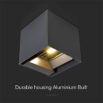 Ηλιακό Φωτιστικό Τοίχου 3W LED CCT Aνθρακί IP65 V-TAC – 24089