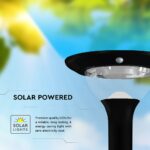 15W LED Ηλιακό Φωτιστικό Κορυφής για Κολωνάκι Φ60 Κήπου CCT Μαύρο IP65 με Ανιχνευτή Κίνησης V-TAC – 24098