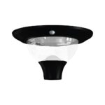 15W LED Ηλιακό Φωτιστικό Κορυφής για Κολωνάκι Φ60 Κήπου CCT Μαύρο IP65 με Ανιχνευτή Κίνησης V-TAC – 24098