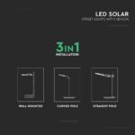 20W LED Ηλιακό Φωτιστικό Δρόμου 3000lm CCT Μαύρο IP65 με Ανιχνευτή Κίνησης & Αισθητήρας Φωτός V-TAC – 24099