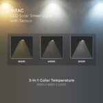 20W LED Ηλιακό Φωτιστικό Δρόμου 3000lm CCT Μαύρο IP65 με Ανιχνευτή Κίνησης & Αισθητήρας Φωτός V-TAC – 24099