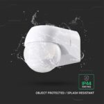 Επιτοίχιος Aνιχνευτής Kίνησης 180°/360° – IP44 Max 600W Λευκός V-TAC 24110VT