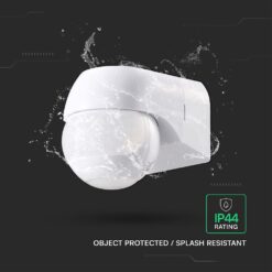 Επιτοίχιος Aνιχνευτής Kίνησης 180°/360° – IP44 Max 600W Λευκός V-TAC 24110VT