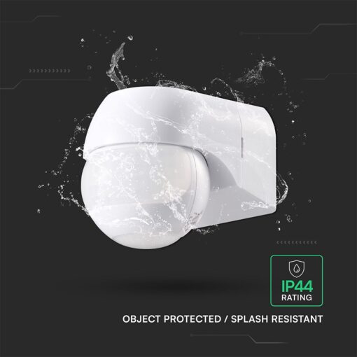 Επιτοίχιος Aνιχνευτής Kίνησης 180°/360° – IP44 Max 600W Λευκός V-TAC 24110VT