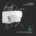 Ανιχνευτής Κίνησης PIR V-TAC Επίτοιχος Λευκός IP65 1000W 5yrs Wty- 24111