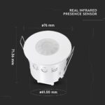 Ανιχνευτής Παρουσίας Χωνευτός Λευκός IP54 V-TAC – 24112