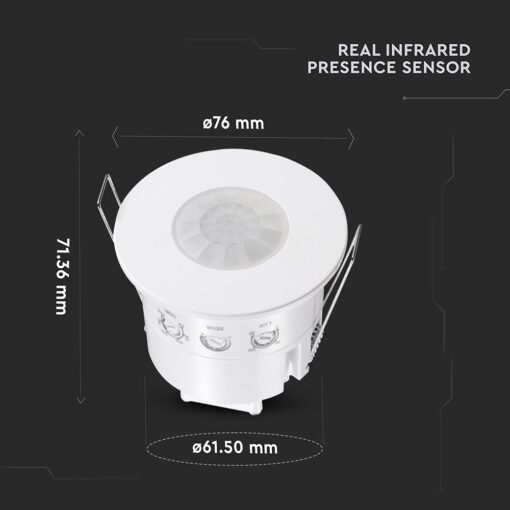 Ανιχνευτής Παρουσίας Χωνευτός Λευκός IP54 V-TAC – 24112
