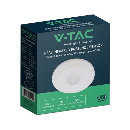 Ανιχνευτής Κίνησης / Παρουσίας Επιτοίχιος 2-6m Λευκός V-TAC 5yrs Wty – 24113