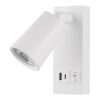 ΑΠΛΙΚΑ ΚΡΕΒΑΤΙΟΥ ΑΝΑΓΝΩΣΗΣ ΜΕ USB TYPE C 5W 450Lm 3000K 150X80X145mm ΑΣΠΡΗ ARTE ILLUMINA CHARGE EUROLAMP – 145-22071