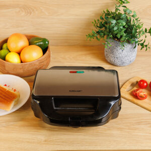 ΤΟΣΤΙΕΡΑ ΜΑΥΡΗ INOX ΜΕ ΑΠΟΣΠΩΜΕΝΕΣ ΠΛΑΚΕΣ ΓΚΡΙΛ ΓΙΑ 2 ΤΟΣΤ 900W EUROLAMP – 300-70033