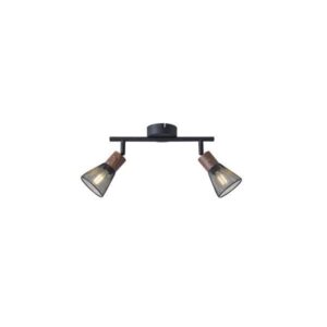 ΣΠΟΤ ΜΑΥΡΟ ΜΕ ΞΥΛΟ ΚΑΙ ΔΙΧΤΥ 2XE14 255X80X145mm ARTE ILLUMINA MESHY EUROLAMP – 145-25256