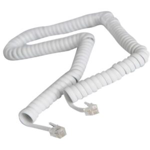 ΣΠΙΡΑΛ ΤΗΛΕΦΩΝΟΥ A.T. ΛΕΥΚΟ 4m 4P4C Rj11 EUROLAMP 147-10065