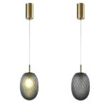 ΦΩΤΙΣΤΙΚΟ ΚΡΕΜΑΣΤΟ ΓΥΑΛΙ 1XE27  150X230mm ΓΚΡΙ ARTE ILLUMINA CANDY EUROLAMP – 144-24102