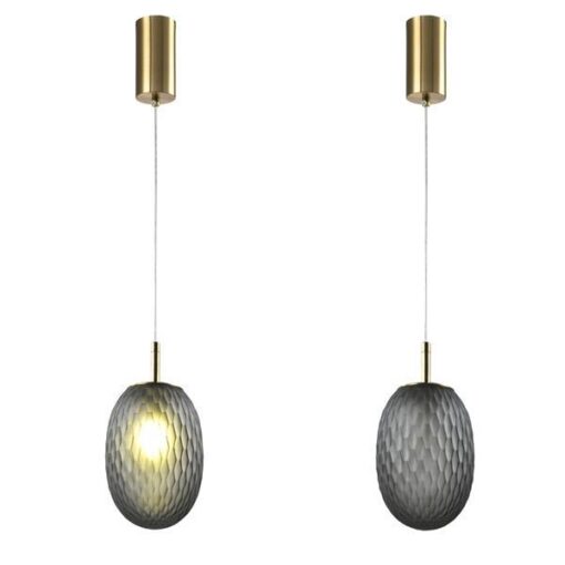 ΦΩΤΙΣΤΙΚΟ ΚΡΕΜΑΣΤΟ ΓΥΑΛΙ 1XE27  150X230mm ΓΚΡΙ ARTE ILLUMINA CANDY EUROLAMP – 144-24102