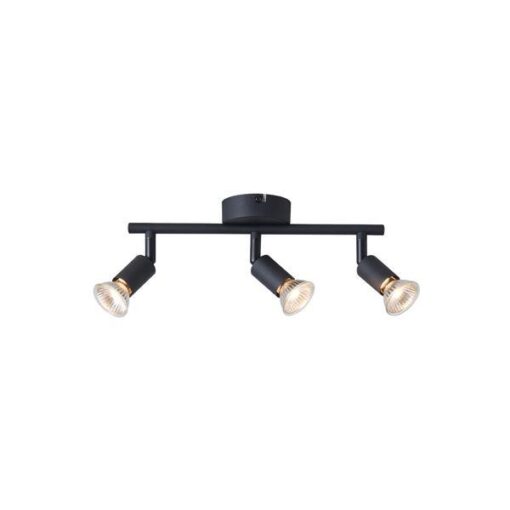 ΣΠΟΤ ΚΙΝΗΤΟ 3ΦΩΤΟ ΜΕΤΑΛΛΙΚΟ ΜΑΥΡΟ 3XGU10 300X80X125mm ARTE ILLUMINA VORRAS EUROLAMP – 145-25237