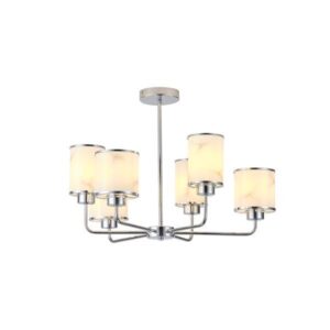 ΦΩΤΙΣΤΙΚΟ ΚΡΕΜΑΣΤΟ ΜΕΤΑΛΛΟ-ΓΥΑΛΙ 6ΦΩΤΟ 6ΧE27 Φ680mm ΑΣΗΜΙ ARTE ILLUMINA MARBELINE EUROLAMP – 144-24016