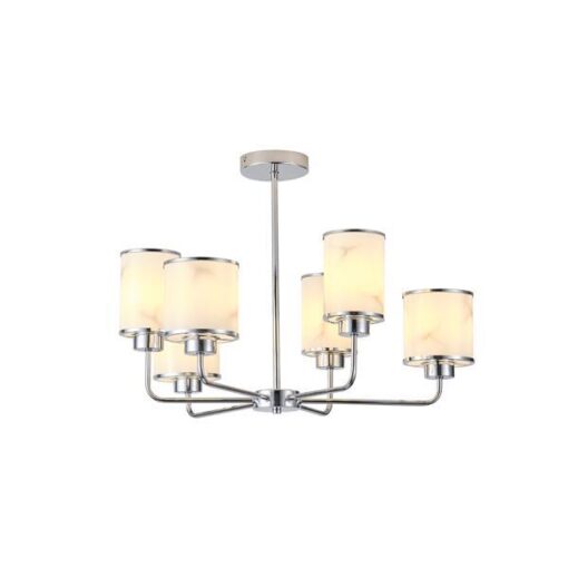 ΦΩΤΙΣΤΙΚΟ ΚΡΕΜΑΣΤΟ ΜΕΤΑΛΛΟ-ΓΥΑΛΙ 6ΦΩΤΟ 6ΧE27 Φ680mm ΑΣΗΜΙ ARTE ILLUMINA MARBELINE EUROLAMP – 144-24016