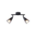 ΣΠΟΤ ΜΕΤΑΛΛΙΚΟ ΜΕ SMOKY ΓΥΑΛΙ 2ΦΩΤΟ 2XE14  220X80X165mm ARTE ILLUMINA CLASSY EUROLAMP – 145-25271