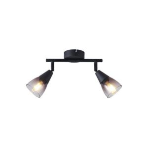 ΣΠΟΤ ΜΕΤΑΛΛΙΚΟ ΜΕ SMOKY ΓΥΑΛΙ 2ΦΩΤΟ 2XE14  220X80X165mm ARTE ILLUMINA CLASSY EUROLAMP – 145-25271