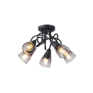 ΣΠΟΤ ΜΕΤΑΛΛΙΚΟ ΜΕ SMOKY ΓΥΑΛΙ 5ΦΩΤΟ 5XE14  D380XH185mm ARTE ILLUMINA CLASSY EUROLAMP – 145-25273