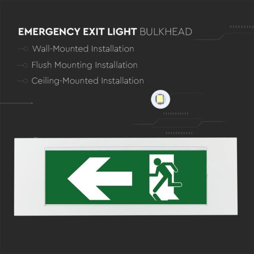 3.8W LED Φωτιστικό Ασφαλείας 4hrs Χωνευτό/Επίτοιχο Λευκό V-TAC Cree Chip Ψυχρό 6000K 3yrs Wty – 899-6