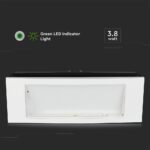 3.8W LED Φωτιστικό Ασφαλείας 4hrs Χωνευτό/Επίτοιχο Λευκό V-TAC Cree Chip Ψυχρό 6000K 3yrs Wty – 899-6