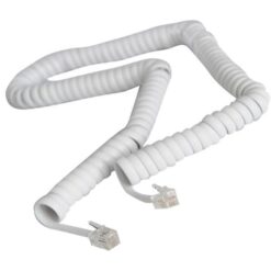 ΣΠΙΡΑΛ ΤΗΛΕΦΩΝΟΥ A.T. ΛΕΥΚΟ 2m 4P4C Rj11 EUROLAMP 147-10064