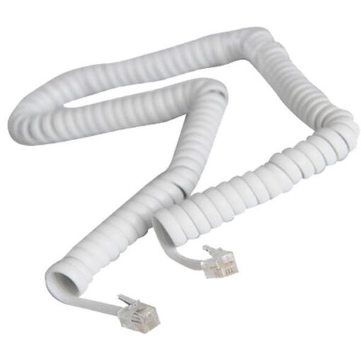 ΣΠΙΡΑΛ ΤΗΛΕΦΩΝΟΥ A.T. ΛΕΥΚΟ 2m 4P4C Rj11 EUROLAMP 147-10064