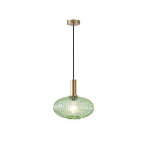 ΦΩΤΙΣΤΙΚΟ ΚΡΕΜΑΣΤΟ ΑΝΑΓΛΥΦΟ ΓΥΑΛΙ 1XΕ27 Φ300X171X1200mm ΠΡΑΣΙΝΟ ARTE ILLUMINA TOPAZ EUROLAMP – 144-24081