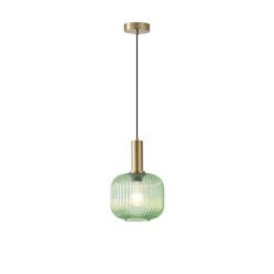 ΦΩΤΙΣΤΙΚΟ ΚΡΕΜΑΣΤΟ ΑΝΑΓΛΥΦΟ ΓΥΑΛΙ 1XΕ27 200X180X1200mm ΠΡΑΣΙΝΟ ARTE ILLUMINA TOPAZ EUROLAMP – 144-24083