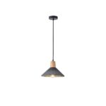 ΦΩΤΙΣΤΙΚΟ ΚΡΕΜΑΣΤΟ RUBBER WOOD&ΤΣΙΜΕΝΤΟ 1xΕ27 250X250X180mm ΜΑΥΡΟ ARTE ILLUMINA GESSO EUROLAMP – 144-50013