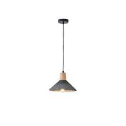 ΦΩΤΙΣΤΙΚΟ ΚΡΕΜΑΣΤΟ RUBBER WOOD&ΤΣΙΜΕΝΤΟ 1xΕ27 250X250X180mm ΜΑΥΡΟ ARTE ILLUMINA GESSO EUROLAMP – 144-50013