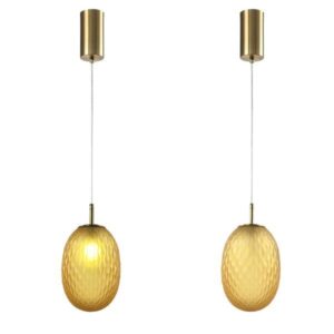 ΦΩΤΙΣΤΙΚΟ ΚΡΕΜΑΣΤΟ ΓΥΑΛΙ 1XE27  150X230mm ΜΕΛΙ ARTE ILLUMINA CANDY EUROLAMP – 144-24100