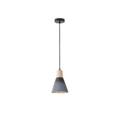 ΦΩΤΙΣΤΙΚΟ ΚΡΕΜΑΣΤΟ RUBBER WOOD&ΤΣΙΜΕΝΤΟ 1xΕ27 160X160X220mm ΜΑΥΡΟ ARTE ILLUMINA GESSO EUROLAMP – 144-50015