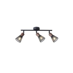 ΣΠΟΤ ΜΑΥΡΟ ΜΕ ΞΥΛΟ ΚΑΙ ΔΙΧΤΥ 3XE14 390X80X145mm ARTE ILLUMINA MESHY EUROLAMP – 145-25257
