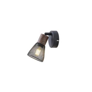 ΣΠΟΤ ΜΑΥΡΟ ΜΕ ΞΥΛΟ ΚΑΙ ΔΙΧΤΥ 1XE14 D80XH125mm ARTE ILLUMINA MESHY EUROLAMP – 145-25255