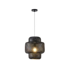 ΦΩΤΙΣΤΙΚΟ ΚΡΕΜΑΣΤΟ BAMBOO 1XE27  310X310X350mm ΜΑΥΡΟ ARTE ILLUMINA AVRA EUROLAMP – 144-33087