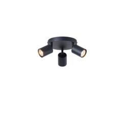 ΣΠΟΤ ΜΕΤΑΛΛΙΚΟ 3ΦΩΤΟ 3XGU10 Φ180X135mm  ΜΑΥΡΟ ARTE ILLUMINA OLYMP EUROLAMP – 145-25222