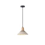ΦΩΤΙΣΤΙΚΟ ΚΡΕΜΑΣΤΟ RUBBER WOOD&ΤΣΙΜΕΝΤΟ 1xΕ27 250X250X180mm ΧΑΚΙ ARTE ILLUMINA GESSO EUROLAMP – 144-50014