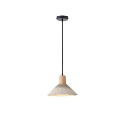 ΦΩΤΙΣΤΙΚΟ ΚΡΕΜΑΣΤΟ RUBBER WOOD&ΤΣΙΜΕΝΤΟ 1xΕ27 250X250X180mm ΧΑΚΙ ARTE ILLUMINA GESSO EUROLAMP – 144-50014