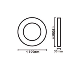 ΦΩΤΙΣΤΙΚΟ LED SLIM ΕΞΩΤΕΡΙΚΟ Φ300 24W 3000-4000-6000K 2160lm 120° AC85-265V ΑΛΟΥΜΙΝΙΟΥ ΛΕΥΚΟ UNIVERSE UNIVERSE – 1-U014823