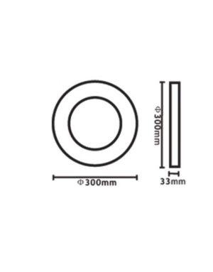 ΦΩΤΙΣΤΙΚΟ LED SLIM ΕΞΩΤΕΡΙΚΟ Φ300 24W 3000-4000-6000K 2160lm 120° AC85-265V ΑΛΟΥΜΙΝΙΟΥ ΛΕΥΚΟ UNIVERSE UNIVERSE – 1-U014823