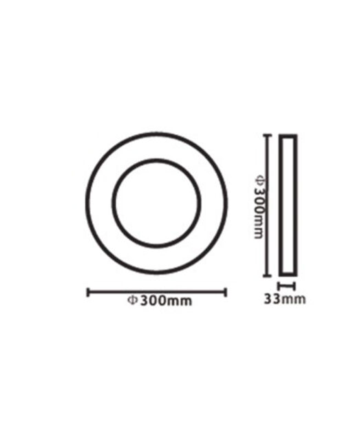 ΦΩΤΙΣΤΙΚΟ LED SLIM ΕΞΩΤΕΡΙΚΟ Φ300 24W 3000-4000-6000K 2160lm 120° AC85-265V ΑΛΟΥΜΙΝΙΟΥ ΛΕΥΚΟ UNIVERSE UNIVERSE – 1-U014823