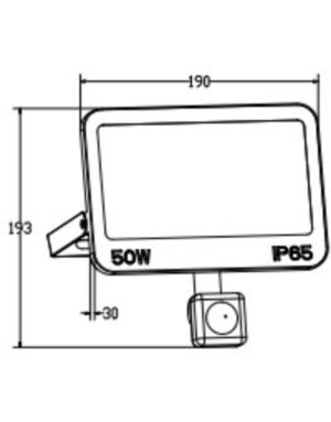 ΠΡΟΒΟΛΕΑΣ LED DOB 50W ME ANIXNEYTH 3CCT(3000/4000/6500K) 180-265V 4750m 120° IP65 ΑΝΘΡΑΚΙ UNIVERSE UNIVERSE – 1-U016094
