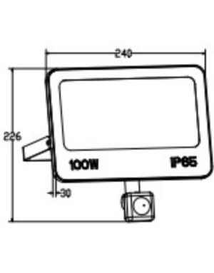 ΠΡΟΒΟΛΕΑΣ LED DOB 100W ME ANIXNEYTH 3CCT(3000/4000/6500K) 180-265V 4750m 120° IP65 ΑΝΘΡΑΚΙ UNIVERSE UNIVERSE – 1-U016100