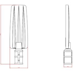 ΦΩΤΙΣΤΙΚΟ ΔΡΟΜΟΥ LED SMD DOB 50W 6500K 180-265V 5000lm 70°x140 IP66 ΑΝΘΡΑΚΙ UNIVERSE UNIVERSE – 1-U016117