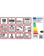 ΦΩΤΙΣΤΙΚΟ ΔΡΟΜΟΥ LED SMD DOB 50W 6500K 180-265V 5000lm 70°x140 IP66 ΑΝΘΡΑΚΙ UNIVERSE UNIVERSE – 1-U016117