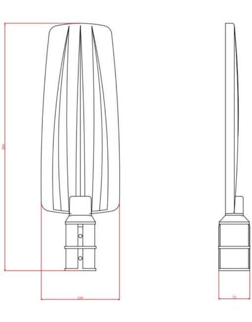 ΦΩΤΙΣΤΙΚΟ ΔΡΟΜΟΥ LED SMD DOB 100W 6500K 180-265V 10000lm 70°x140 IP66 ΑΝΘΡΑΚΙ UNIVERSE UNIVERSE – 1-U016124